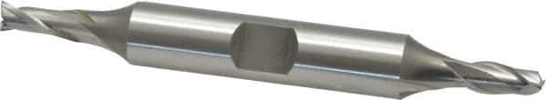 OSG - 3/16", 7/16" LOC, 3/8" Shank Diam, 3-1/8" OAL, 2 Flute, Cobalt Square End Mill - Double End, Uncoated, Spiral Flute, 30° Helix, Centercutting, Right Hand Cut, Right Hand Flute, Series 522 - Exact Tool & Supply
