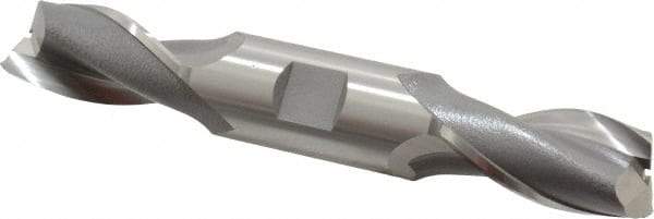 OSG - 13/16", 1-9/16" LOC, 7/8" Shank Diam, 5-1/2" OAL, 2 Flute, Cobalt Square End Mill - Double End, Uncoated, Spiral Flute, 30° Helix, Centercutting, Right Hand Cut, Right Hand Flute, Series 522 - Exact Tool & Supply