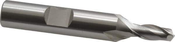 OSG - 5.5mm, 1/2" LOC, 3/8" Shank Diam, 2-5/16" OAL, 2 Flute, Cobalt Square End Mill - Single End, Uncoated, Spiral Flute, 30° Helix, Centercutting, Right Hand Cut, Right Hand Flute, Series 580 - Exact Tool & Supply