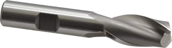 OSG - 15mm, 1-1/8" LOC, 1/2" Shank Diam, 3-1/8" OAL, 2 Flute, Cobalt Square End Mill - Single End, Uncoated, Spiral Flute, 30° Helix, Centercutting, Right Hand Cut, Right Hand Flute, Series 580 - Exact Tool & Supply