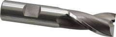 OSG - 18mm, 1-5/16" LOC, 5/8" Shank Diam, 3-7/16" OAL, 2 Flute, Cobalt Square End Mill - Single End, Uncoated, Spiral Flute, 30° Helix, Centercutting, Right Hand Cut, Right Hand Flute, Series 580 - Exact Tool & Supply