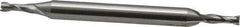OSG - 2.5mm, 9/32" LOC, 3/16" Shank Diam, 2-1/4" OAL, 2 Flute, Cobalt Square End Mill - Double End, Uncoated, Spiral Flute, 30° Helix, Centercutting, Right Hand Cut, Right Hand Flute, Series 582 - Exact Tool & Supply