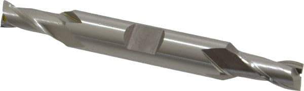 OSG - 7mm, 9/16" LOC, 3/8" Shank Diam, 3-1/8" OAL, 2 Flute, Cobalt Square End Mill - Double End, Uncoated, Spiral Flute, 30° Helix, Centercutting, Right Hand Cut, Right Hand Flute, Series 582 - Exact Tool & Supply