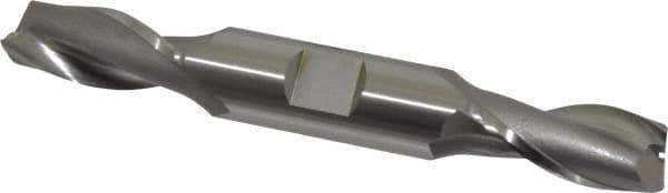 OSG - 14mm, 1-1/8" LOC, 5/8" Shank Diam, 4-1/2" OAL, 2 Flute, Cobalt Square End Mill - Double End, Uncoated, Spiral Flute, 30° Helix, Centercutting, Right Hand Cut, Right Hand Flute, Series 582 - Exact Tool & Supply