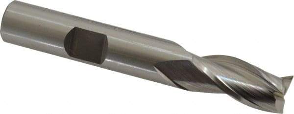 OSG - 3/8", 3/4" LOC, 3/8" Shank Diam, 2-1/2" OAL, 3 Flute, Cobalt Square End Mill - Single End, Uncoated, Spiral Flute, 30° Helix, Centercutting, Right Hand Cut, Right Hand Flute, Series 531 - Exact Tool & Supply