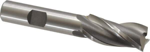 OSG - 5/8", 1-3/8" LOC, 1/2" Shank Diam, 3-3/8" OAL, 3 Flute, Cobalt Square End Mill - Single End, Uncoated, Spiral Flute, 30° Helix, Centercutting, Right Hand Cut, Right Hand Flute, Series 531 - Exact Tool & Supply