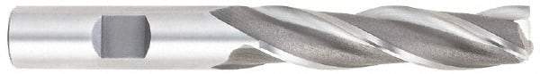 Hertel - 1", 2" LOC, 1" Shank Diam, 4-1/2" OAL, 3 Flute, High Speed Steel Square End Mill - Single End, Uncoated, Spiral Flute, 30° Helix, Centercutting, Right Hand Cut, Right Hand Flute - Exact Tool & Supply