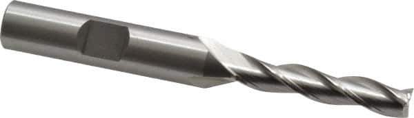 OSG - 1/4", 1-1/4" LOC, 3/8" Shank Diam, 3-1/16" OAL, 3 Flute, Cobalt Square End Mill - Single End, Uncoated, Spiral Flute, 30° Helix, Centercutting, Right Hand Cut, Right Hand Flute, Series 536 - Exact Tool & Supply