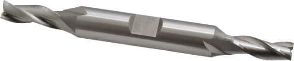 OSG - 1/4", 5/8" LOC, 3/8" Shank Diam, 3-3/8" OAL, 3 Flute, Cobalt Square End Mill - Double End, Uncoated, Spiral Flute, 30° Helix, Centercutting, Right Hand Cut, Right Hand Flute, Series 532 - Exact Tool & Supply