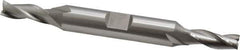 OSG - 1/4", 5/8" LOC, 3/8" Shank Diam, 3-3/8" OAL, 3 Flute, Cobalt Square End Mill - Double End, Uncoated, Spiral Flute, 30° Helix, Centercutting, Right Hand Cut, Right Hand Flute, Series 532 - Exact Tool & Supply