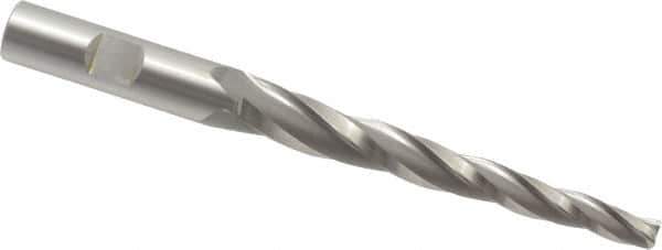 OSG - 2° Taper Angle per Side, 1/4" Small End Diam, 3-1/4" LOC, Cobalt 3 Flute Tapered Square End Mill - 5-1/4" OAL, 1/2" Shank Diam, Spiral Flute, 25° Helix - Exact Tool & Supply