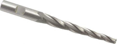 OSG - 2° Taper Angle per Side, 1/4" Small End Diam, 3-1/4" LOC, Cobalt 3 Flute Tapered Square End Mill - 5-1/4" OAL, 1/2" Shank Diam, Spiral Flute, 25° Helix - Exact Tool & Supply