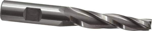 OSG - 3° Taper Angle per Side, 3/8" Small End Diam, 2-1/4" LOC, Cobalt 3 Flute Tapered Square End Mill - 4-3/8" OAL, 5/8" Shank Diam, Spiral Flute, 25° Helix - Exact Tool & Supply