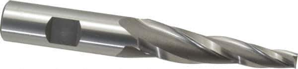 OSG - 5° Taper Angle per Side, 1/4" Small End Diam, 2-1/4" LOC, Cobalt 3 Flute Tapered Square End Mill - 4-3/8" OAL, 5/8" Shank Diam, Spiral Flute, 25° Helix - Exact Tool & Supply