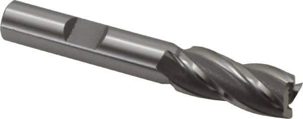 OSG - 7/16", 1" LOC, 3/8" Shank Diam, 2-11/16" OAL, 4 Flute, Cobalt Square End Mill - Single End, Uncoated, Spiral Flute, 30° Helix, Right Hand Cut, Right Hand Flute, Series 540 - Exact Tool & Supply