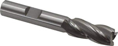 OSG - 7/16", 1" LOC, 3/8" Shank Diam, 2-11/16" OAL, 4 Flute, Cobalt Square End Mill - Single End, Uncoated, Spiral Flute, 30° Helix, Right Hand Cut, Right Hand Flute, Series 540 - Exact Tool & Supply