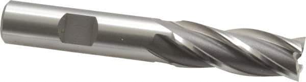 OSG - 17/32", 1-3/8" LOC, 1/2" Shank Diam, 3-3/8" OAL, 4 Flute, Cobalt Square End Mill - Single End, Uncoated, Spiral Flute, 30° Helix, Right Hand Cut, Right Hand Flute, Series 540 - Exact Tool & Supply