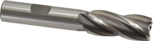OSG - 19/32", 1-3/8" LOC, 1/2" Shank Diam, 3-3/8" OAL, 4 Flute, Cobalt Square End Mill - Single End, Uncoated, Spiral Flute, 30° Helix, Right Hand Cut, Right Hand Flute, Series 540 - Exact Tool & Supply