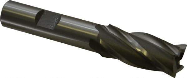 OSG - 5/8", 1-3/8" LOC, 1/2" Shank Diam, 3-3/8" OAL, 4 Flute, Cobalt Square End Mill - Single End, Uncoated, Spiral Flute, 30° Helix, Right Hand Cut, Right Hand Flute, Series 540 - Exact Tool & Supply