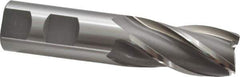 OSG - 1", 2" LOC, 1" Shank Diam, 4-1/2" OAL, 4 Flute, Cobalt Square End Mill - Single End, Uncoated, Spiral Flute, 30° Helix, Right Hand Cut, Right Hand Flute, Series 540 - Exact Tool & Supply
