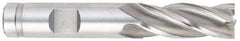OSG - 11.5mm, 1" LOC, 3/8" Shank Diam, 2-11/16" OAL, 4 Flute, Cobalt Square End Mill - Single End, Uncoated, Spiral Flute, 30° Helix, Right Hand Cut, Right Hand Flute, Series 581 - Exact Tool & Supply
