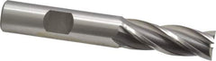OSG - 12mm, 1-1/4" LOC, 1/2" Shank Diam, 3-1/4" OAL, 4 Flute, Cobalt Square End Mill - Single End, Uncoated, Spiral Flute, 30° Helix, Right Hand Cut, Right Hand Flute, Series 581 - Exact Tool & Supply