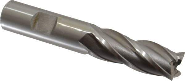 OSG - 16mm, 1-5/8" LOC, 5/8" Shank Diam, 3-3/4" OAL, 4 Flute, Cobalt Square End Mill - Single End, Uncoated, Spiral Flute, 30° Helix, Right Hand Cut, Right Hand Flute, Series 581 - Exact Tool & Supply