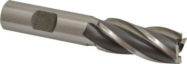 OSG - 18mm, 1-5/8" LOC, 5/8" Shank Diam, 3-3/4" OAL, 4 Flute, Cobalt Square End Mill - Single End, Uncoated, Spiral Flute, 30° Helix, Right Hand Cut, Right Hand Flute, Series 581 - Exact Tool & Supply