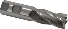 OSG - 25mm, 2" LOC, 1" Shank Diam, 4-1/2" OAL, 4 Flute, Cobalt Square End Mill - Single End, Uncoated, Spiral Flute, 30° Helix, Right Hand Cut, Right Hand Flute, Series 581 - Exact Tool & Supply
