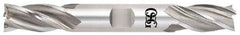 OSG - 31/32", 1-7/8" LOC, 1" Shank Diam, 6-3/8" OAL, 4 Flute, Cobalt Square End Mill - Double End, Uncoated, Spiral Flute, 30° Helix, Right Hand Cut, Right Hand Flute, Series 542 - Exact Tool & Supply