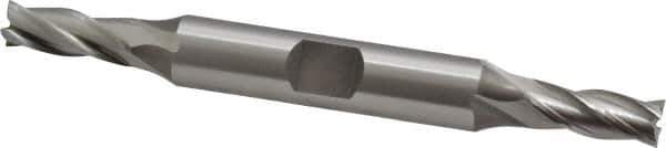 OSG - 1/4", 5/8" LOC, 3/8" Shank Diam, 3-3/8" OAL, 4 Flute, Cobalt Square End Mill - Double End, Uncoated, Spiral Flute, 30° Helix, Right Hand Cut, Right Hand Flute, Series 542 - Exact Tool & Supply