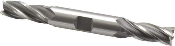OSG - 7/16", 1" LOC, 1/2" Shank Diam, 4-1/8" OAL, 4 Flute, Cobalt Square End Mill - Double End, Uncoated, Spiral Flute, 30° Helix, Right Hand Cut, Right Hand Flute, Series 542 - Exact Tool & Supply