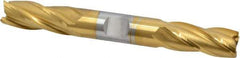 OSG - 5/8", 1-3/8" LOC, 5/8" Shank Diam, 5" OAL, 4 Flute, Cobalt Square End Mill - Double End, TiN Finish, Spiral Flute, 30° Helix, Right Hand Cut, Right Hand Flute, Series 542 - Exact Tool & Supply