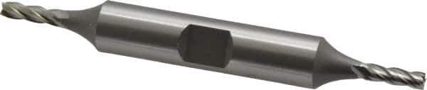 OSG - 1/8", 3/8" LOC, 3/8" Shank Diam, 3-1/16" OAL, 4 Flute, Cobalt Square End Mill - Double End, Uncoated, Spiral Flute, 30° Helix, Centercutting, Right Hand Cut, Right Hand Flute, Series 543 - Exact Tool & Supply
