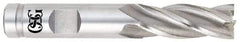 OSG - 1/4", 1/4" LOC, 3/8" Shank Diam, 2-1/16" OAL, 4 Flute, Cobalt Square End Mill - Single End, Uncoated, Spiral Flute, 30° Helix, Centercutting, Right Hand Cut, Right Hand Flute, Series 541 - Exact Tool & Supply