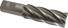 OSG - 1-1/2", 4" LOC, 1-1/4" Shank Diam, 6-1/2" OAL, 6 Flute, Cobalt Square End Mill - Single End, Uncoated, Spiral Flute, 30° Helix, Centercutting, Right Hand Cut, Right Hand Flute, Series 546 - Exact Tool & Supply