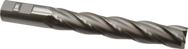 OSG - 7/8", 5" LOC, 7/8" Shank Diam, 7-1/4" OAL, 4 Flute, Cobalt Square End Mill - Single End, Uncoated, Spiral Flute, 30° Helix, Centercutting, Right Hand Cut, Right Hand Flute, Series 558 - Exact Tool & Supply