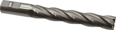 OSG - 7/8", 5" LOC, 7/8" Shank Diam, 7-1/4" OAL, 4 Flute, Cobalt Square End Mill - Single End, Uncoated, Spiral Flute, 30° Helix, Centercutting, Right Hand Cut, Right Hand Flute, Series 558 - Exact Tool & Supply
