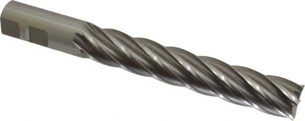 OSG - 7/8", 5" LOC, 7/8" Shank Diam, 7-1/4" OAL, 6 Flute, Cobalt Square End Mill - Single End, Uncoated, Spiral Flute, 30° Helix, Centercutting, Right Hand Cut, Right Hand Flute, Series 558 - Exact Tool & Supply