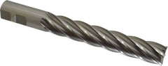 OSG - 7/8", 5" LOC, 7/8" Shank Diam, 7-1/4" OAL, 6 Flute, Cobalt Square End Mill - Single End, Uncoated, Spiral Flute, 30° Helix, Centercutting, Right Hand Cut, Right Hand Flute, Series 558 - Exact Tool & Supply