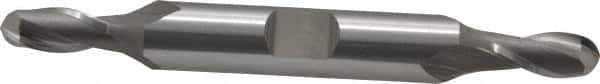 OSG - 1/4" Diam, 1/2" LOC, 2 Flute Cobalt Ball End Mill - Uncoated, Double End, 3-1/8" OAL, 3/8" Shank Diam, Spiral Flute - Exact Tool & Supply