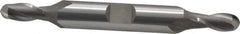 OSG - 1/4" Diam, 1/2" LOC, 2 Flute Cobalt Ball End Mill - Uncoated, Double End, 3-1/8" OAL, 3/8" Shank Diam, Spiral Flute - Exact Tool & Supply