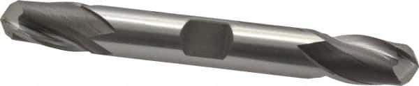OSG - 3/8" Diam, 9/16" LOC, 2 Flute Cobalt Ball End Mill - Uncoated, Double End, 3-1/8" OAL, 3/8" Shank Diam, Spiral Flute - Exact Tool & Supply