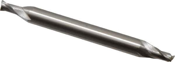OSG - 1/8", 3/16" LOC, 3/16" Shank Diam, 2" OAL, 2 Flute, Cobalt Square End Mill - Double End, Uncoated, Spiral Flute, 30° Helix, Centercutting, Right Hand Cut, Right Hand Flute, Series 562 - Exact Tool & Supply