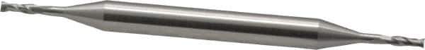 OSG - 1/16", 7/32" LOC, 3/16" Shank Diam, 2-1/2" OAL, 2 Flute, Cobalt Square End Mill - Double End, Uncoated, Spiral Flute, 30° Helix, Centercutting, Right Hand Cut, Right Hand Flute, Series 564 - Exact Tool & Supply