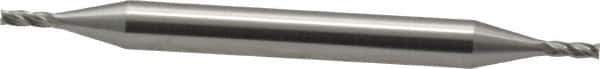 OSG - 1/16", 3/16" LOC, 3/16" Shank Diam, 2-1/4" OAL, 4 Flute, Cobalt Square End Mill - Double End, Uncoated, Spiral Flute, 30° Helix, Centercutting, Right Hand Cut, Right Hand Flute, Series 567 - Exact Tool & Supply