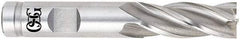 OSG - 1-1/2", 2" LOC, 1-1/4" Shank Diam, 4-1/2" OAL, 6 Flute, Powdered Metal Square End Mill - Single End, Uncoated, Spiral Flute, 30° Helix, Centercutting, Right Hand Cut, Right Hand Flute, Series 641 - Exact Tool & Supply