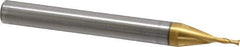 OSG - 3/64", 9/64" LOC, 3/16" Shank Diam, 1-7/8" OAL, 2 Flute, Powdered Metal Square End Mill - Single End, TiN Finish, Spiral Flute, 30° Helix, Centercutting, Right Hand Cut, Right Hand Flute, Series 673 - Exact Tool & Supply