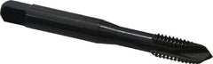 OSG - M8x1.25 Metric Coarse, 3 Flute, Oxide Finish, Vanadium High Speed Steel Spiral Point Tap - Plug Chamfer, Right Hand Thread, 2-23/32" OAL, 1-1/8" Thread Length, 0.318" Shank Diam, 6H Class of Fit - Exact Tool & Supply