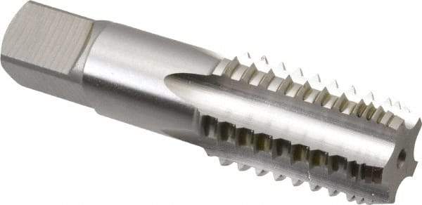 OSG - 1-1/4 - 11-1/2 NPTF, 5 Flutes, Bright Finish, High Speed Steel, Interrupted Thread Pipe Tap - 1-5/16 Inch Shank Diameter, 1-5/16 Inch Shank Diameter, 1-3/4 Inch Thread Length, 0.98 Inch Square Size, 2-1/2 Chamfer, Series 108G - Exact Tool & Supply